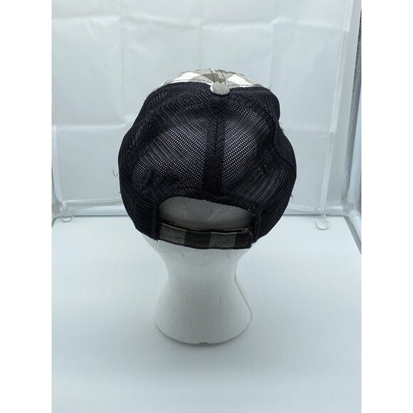 Virginia Tech Hokies Tan Plaid Cap Trucker Hat Hook & Loop NCAA Mesh - Picture 12 of 16